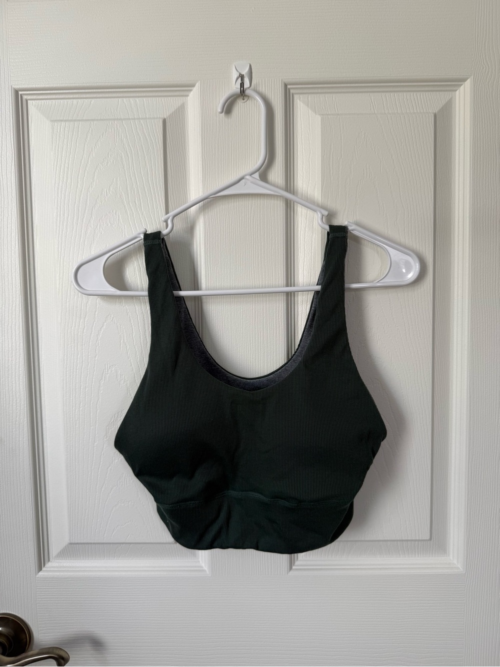Women's reversible green & grey Seamless Ribbed Bra